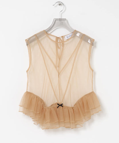 ESTHE TULLE PEPLUM RUFFLE TOP 荷葉邊上衣