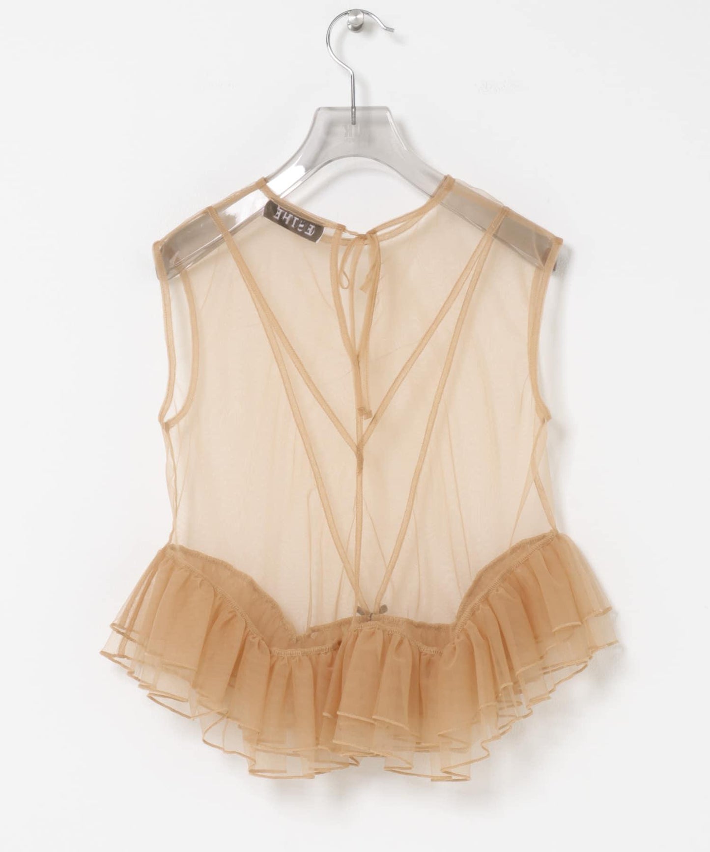 ESTHE TULLE PEPLUM RUFFLE TOP 荷葉邊上衣