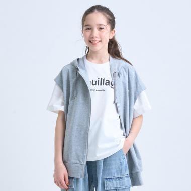 接觸冷感無袖連帽上衣T恤套裝