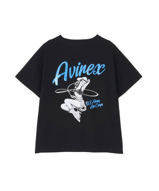 PINUP GIRL FOIL PRINT T-SHIRT 短袖T恤