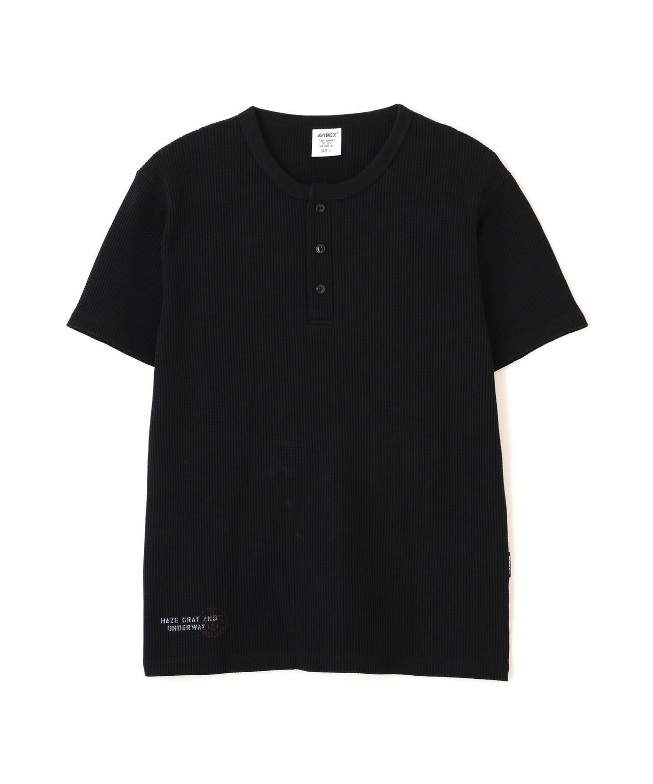 MINI WAFFLE HENRY NECK T-SHIRT U.S.N. 華夫格亨利領T恤