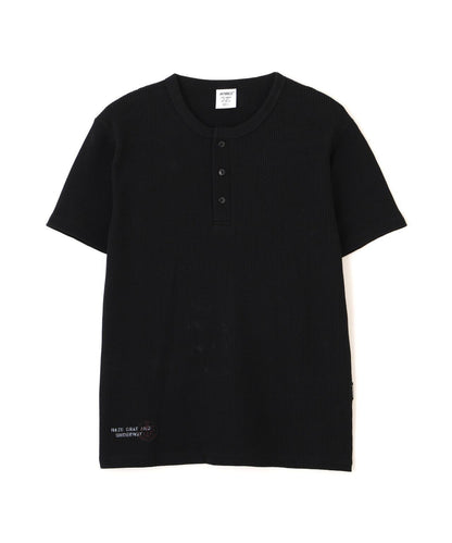 MINI WAFFLE HENRY NECK T-SHIRT U.S.N. 華夫格亨利領T恤