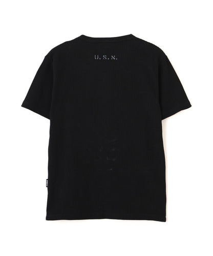 MINI WAFFLE HENRY NECK T-SHIRT U.S.N. 華夫格亨利領T恤