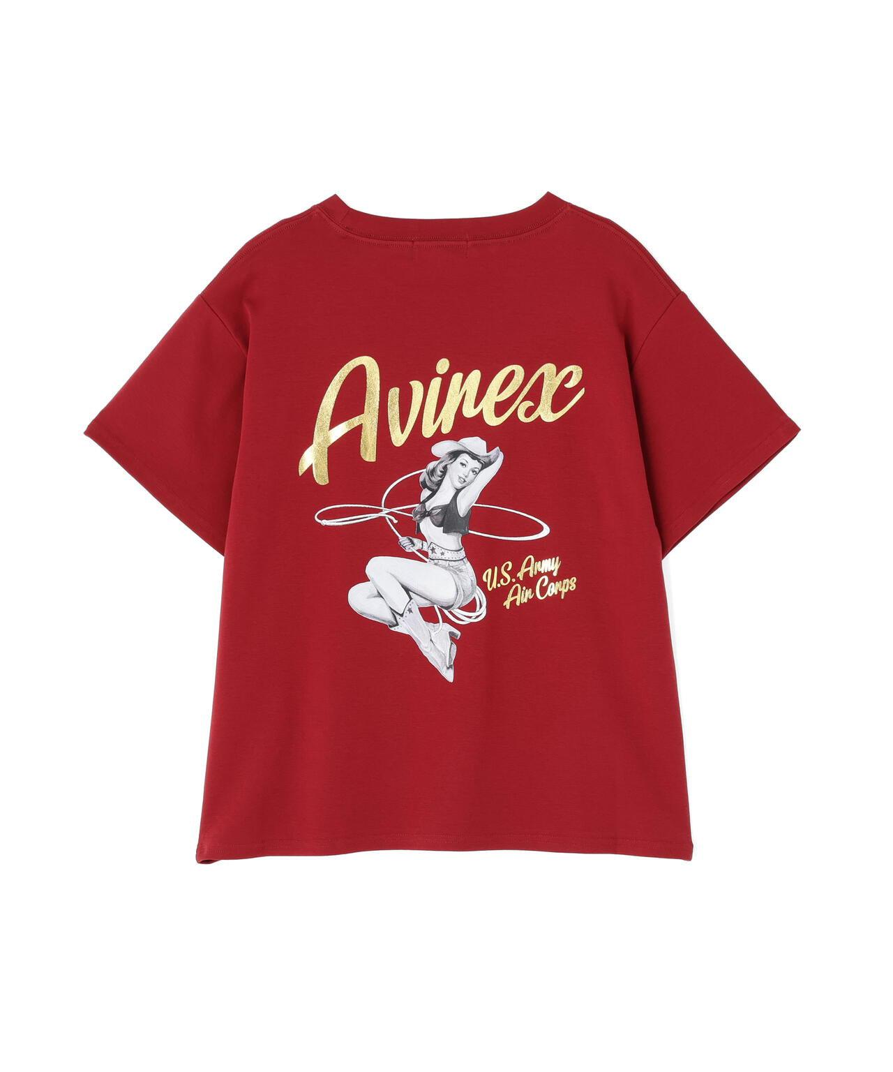 PINUP GIRL FOIL PRINT T-SHIRT 短袖T恤