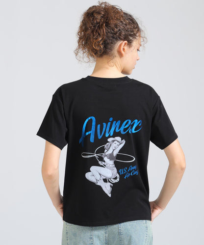 PINUP GIRL FOIL PRINT T-SHIRT 短袖T恤