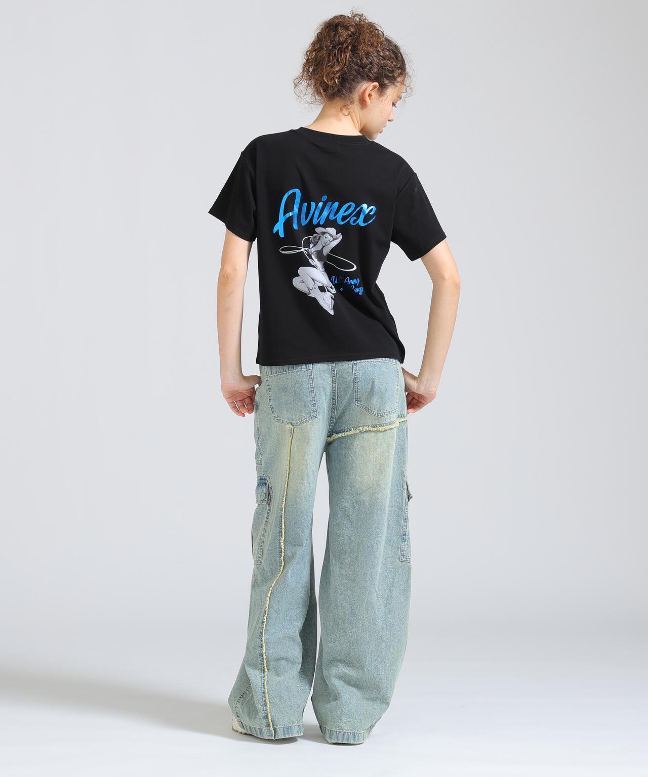 PINUP GIRL FOIL PRINT T-SHIRT 短袖T恤