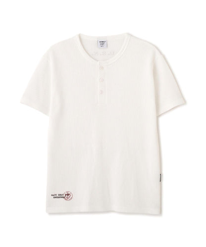 MINI WAFFLE HENRY NECK T-SHIRT U.S.N. 華夫格亨利領T恤