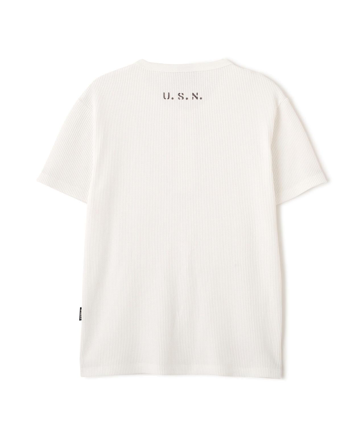MINI WAFFLE HENRY NECK T-SHIRT U.S.N. 華夫格亨利領T恤