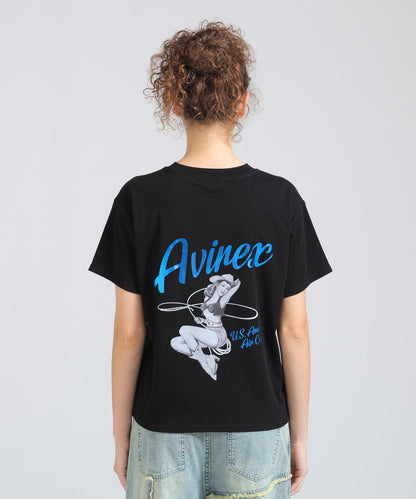 PINUP GIRL FOIL PRINT T-SHIRT 短袖T恤