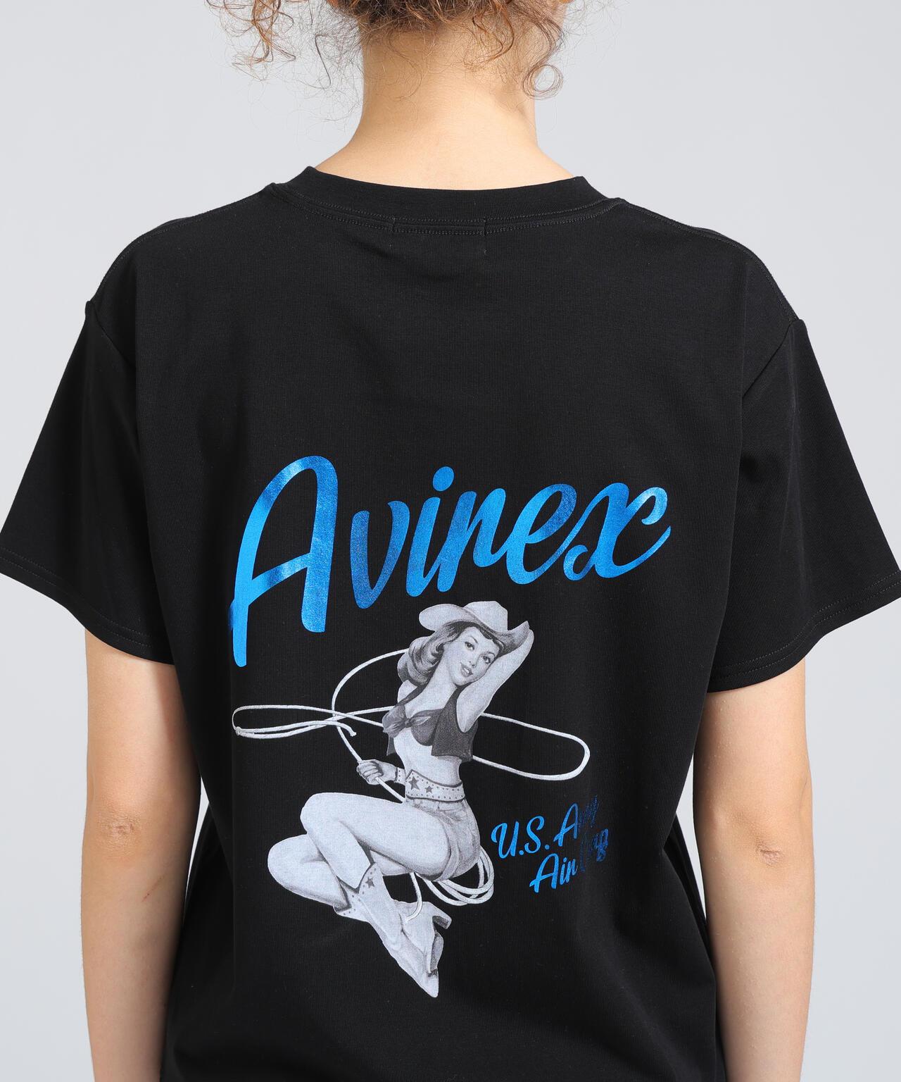PINUP GIRL FOIL PRINT T-SHIRT 短袖T恤