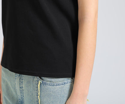PINUP GIRL FOIL PRINT T-SHIRT 短袖T恤
