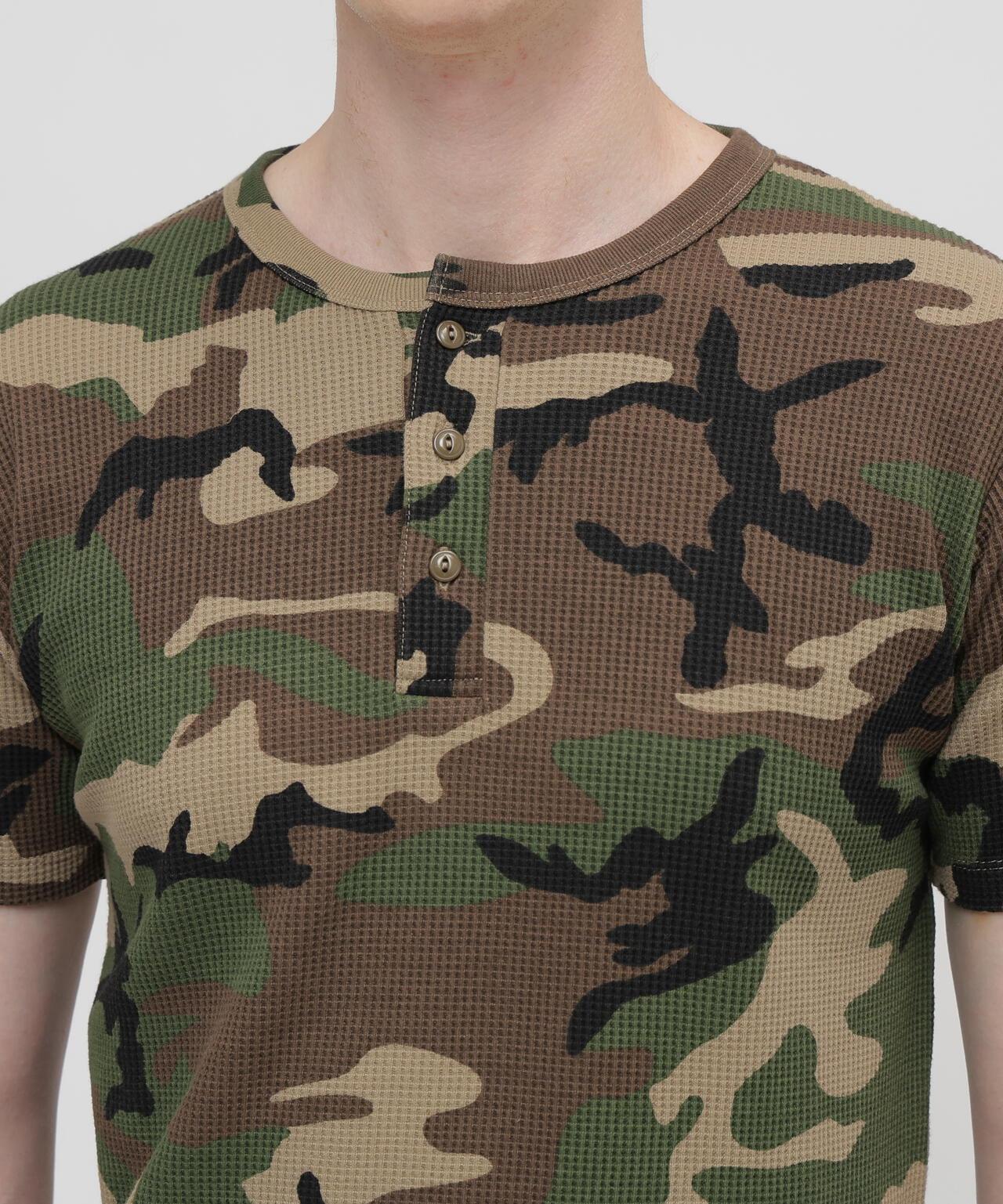 MINI WAFFLE HENRY NECK T-SHIRT U.S.N. 華夫格亨利領T恤