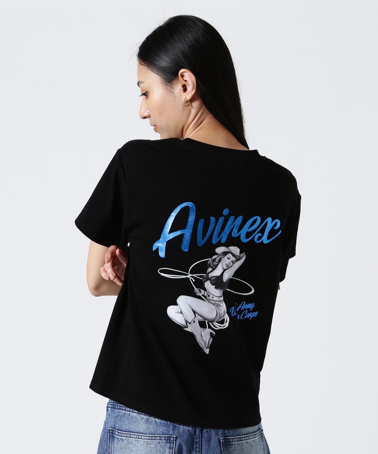 PINUP GIRL FOIL PRINT T-SHIRT 短袖T恤