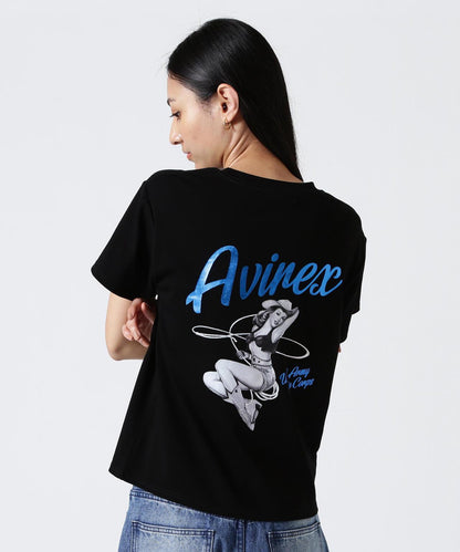 PINUP GIRL FOIL PRINT T-SHIRT 短袖T恤
