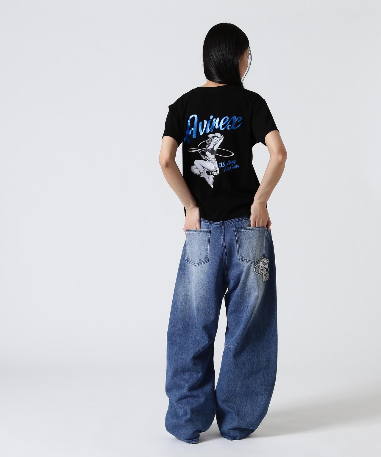 PINUP GIRL FOIL PRINT T-SHIRT 短袖T恤