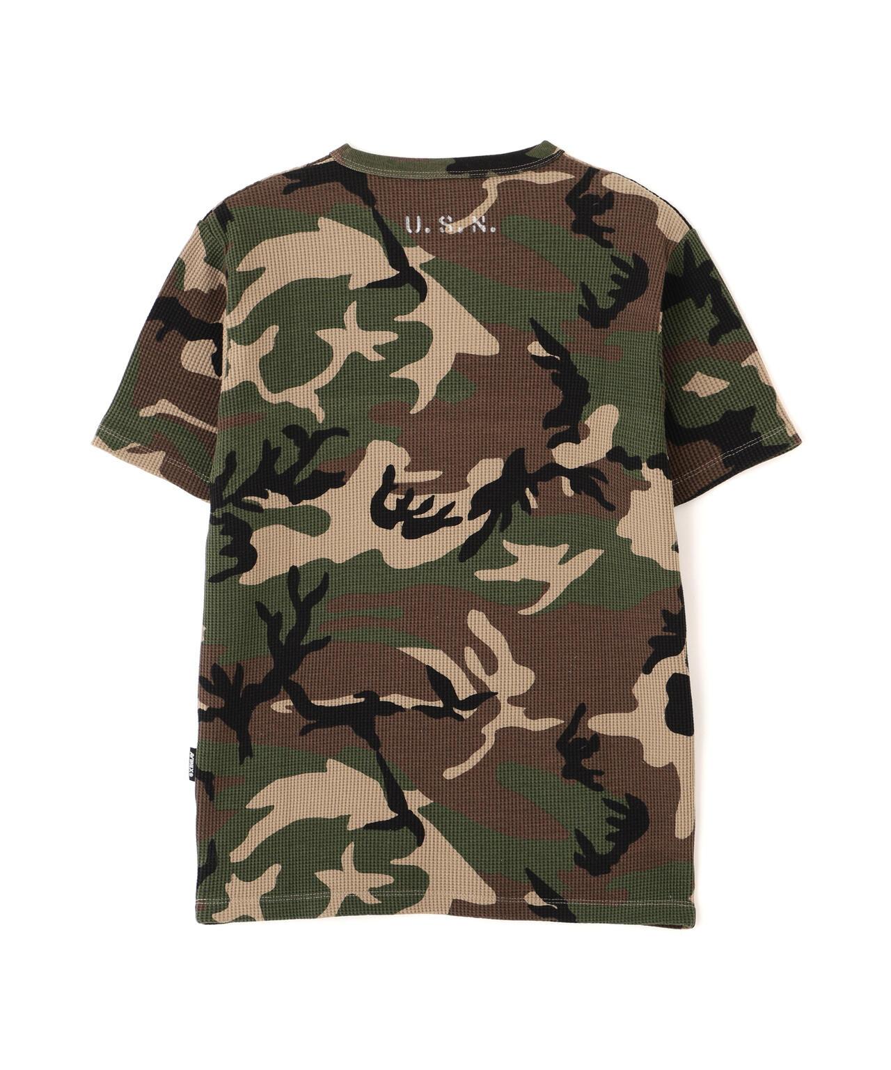 MINI WAFFLE HENRY NECK T-SHIRT U.S.N. 華夫格亨利領T恤