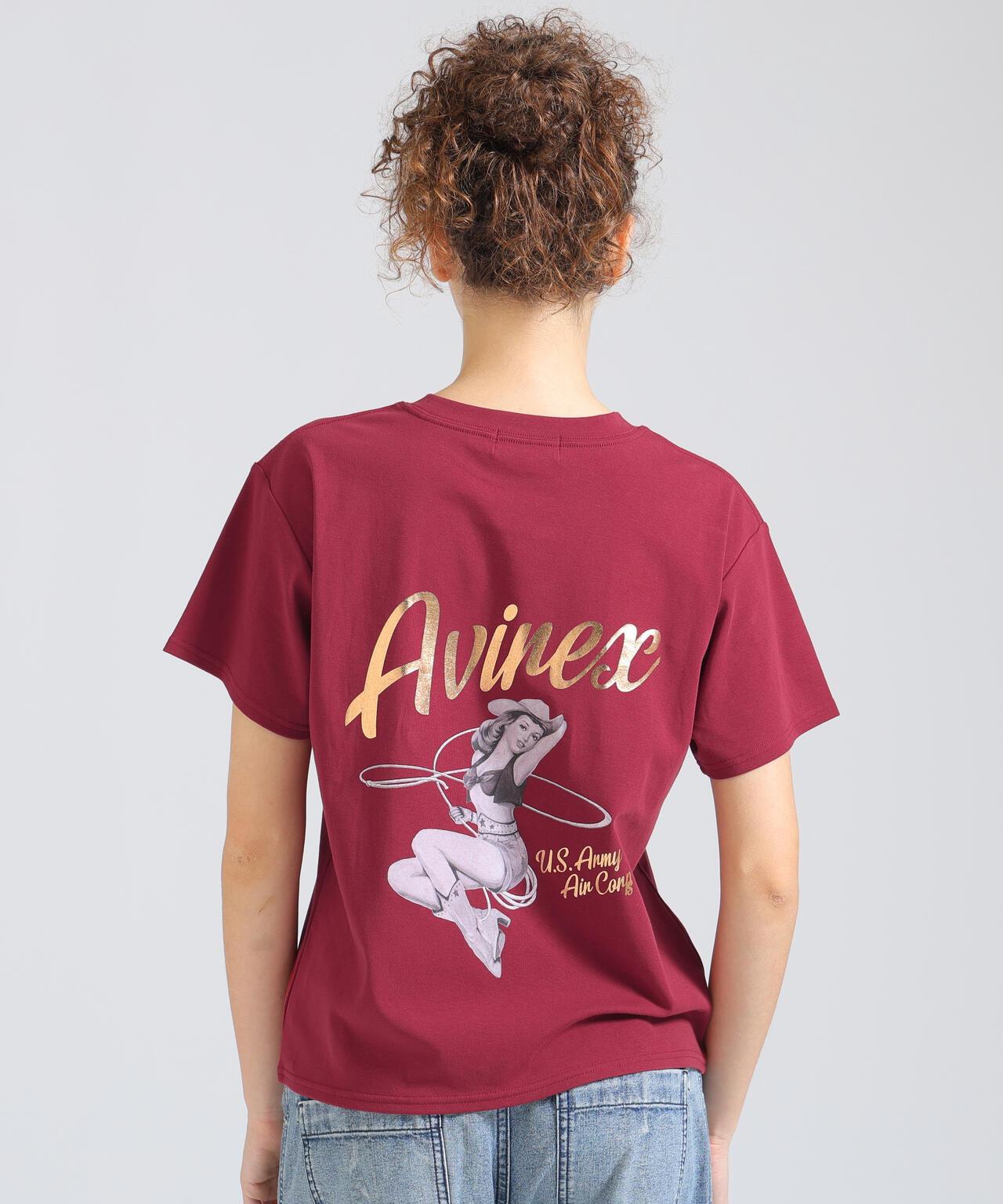 PINUP GIRL FOIL PRINT T-SHIRT 短袖T恤