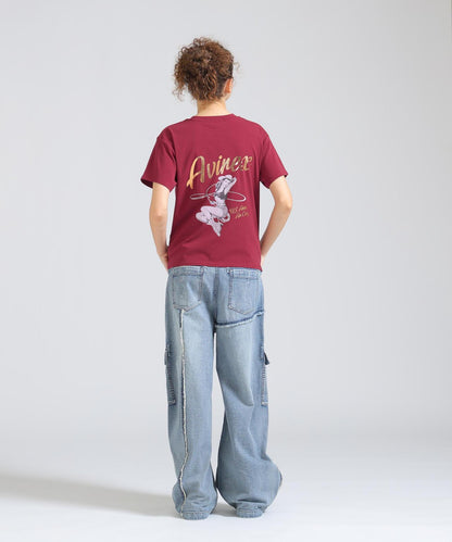 PINUP GIRL FOIL PRINT T-SHIRT 短袖T恤