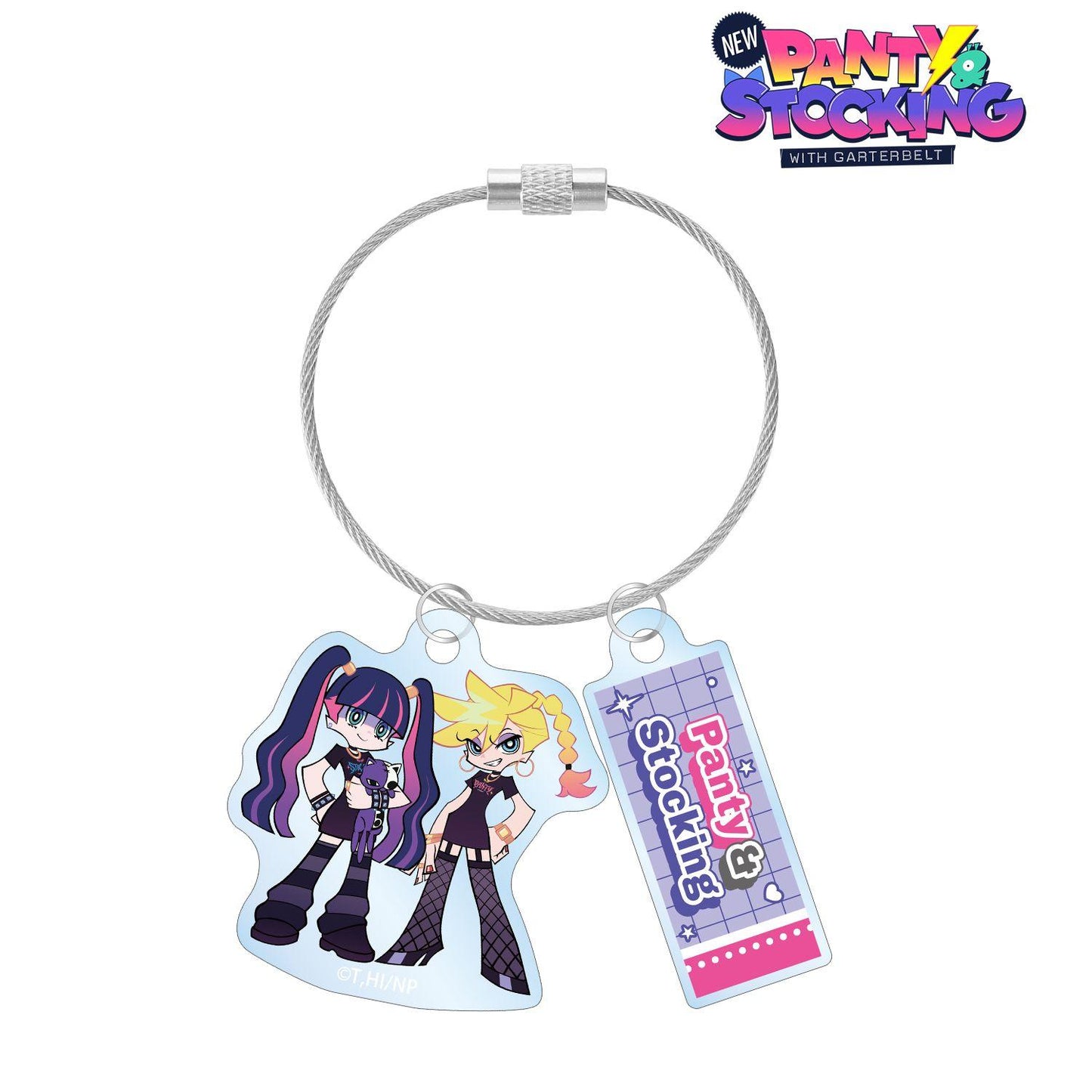 New PANTY ＆ STOCKING with GARTERBELT（吊帶襪天使） 新繪製系列 パンティ&ストッキング 雙聯金屬線亞克力鑰匙扣 ver.B