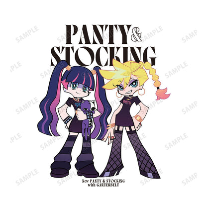 PANTY ＆ STOCKING with GARTERBELT（吊帶襪天使） パンティ&ストッキング 寬鬆版型繪製設計T恤 ver.B 中性 M碼