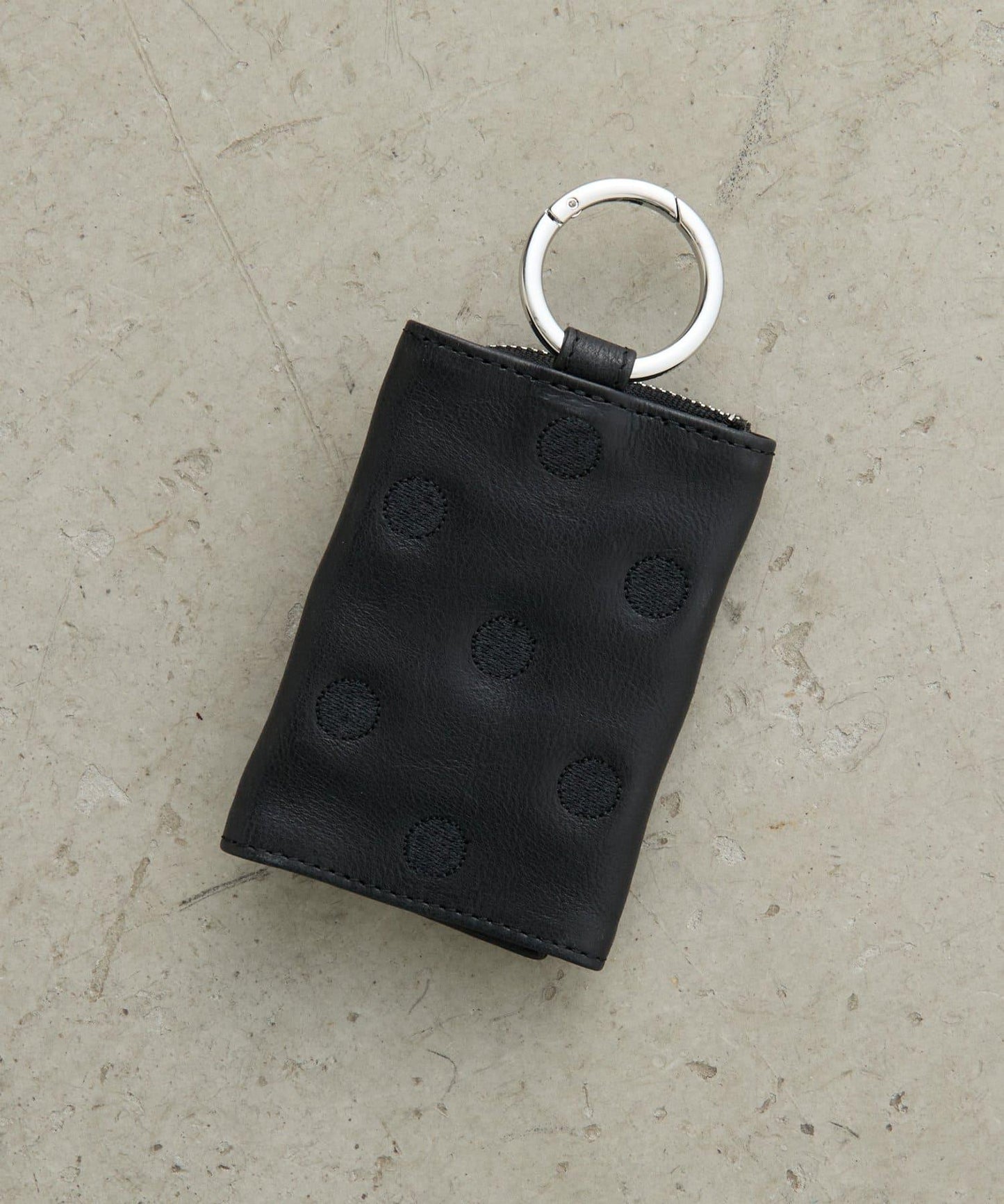 Pull‑up皮革 波點設計 真皮卡包