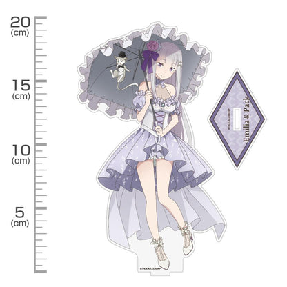 Re：ゼロから始める異世界生活（Re：從零開始的異世界生活） 描き下ろし系列 エミリア&パック 亞克力立牌 大號 パーティードレスVer.