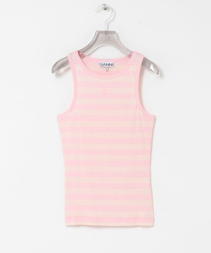 GANNI SOFT COTTON RIB TANK TOP 背心