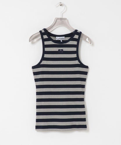 GANNI SOFT COTTON RIB TANK TOP 背心