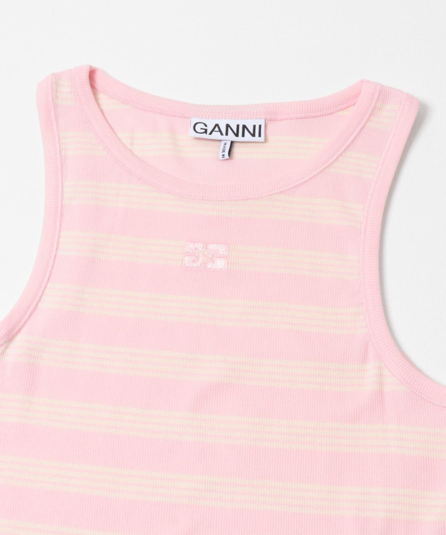 GANNI SOFT COTTON RIB TANK TOP 背心