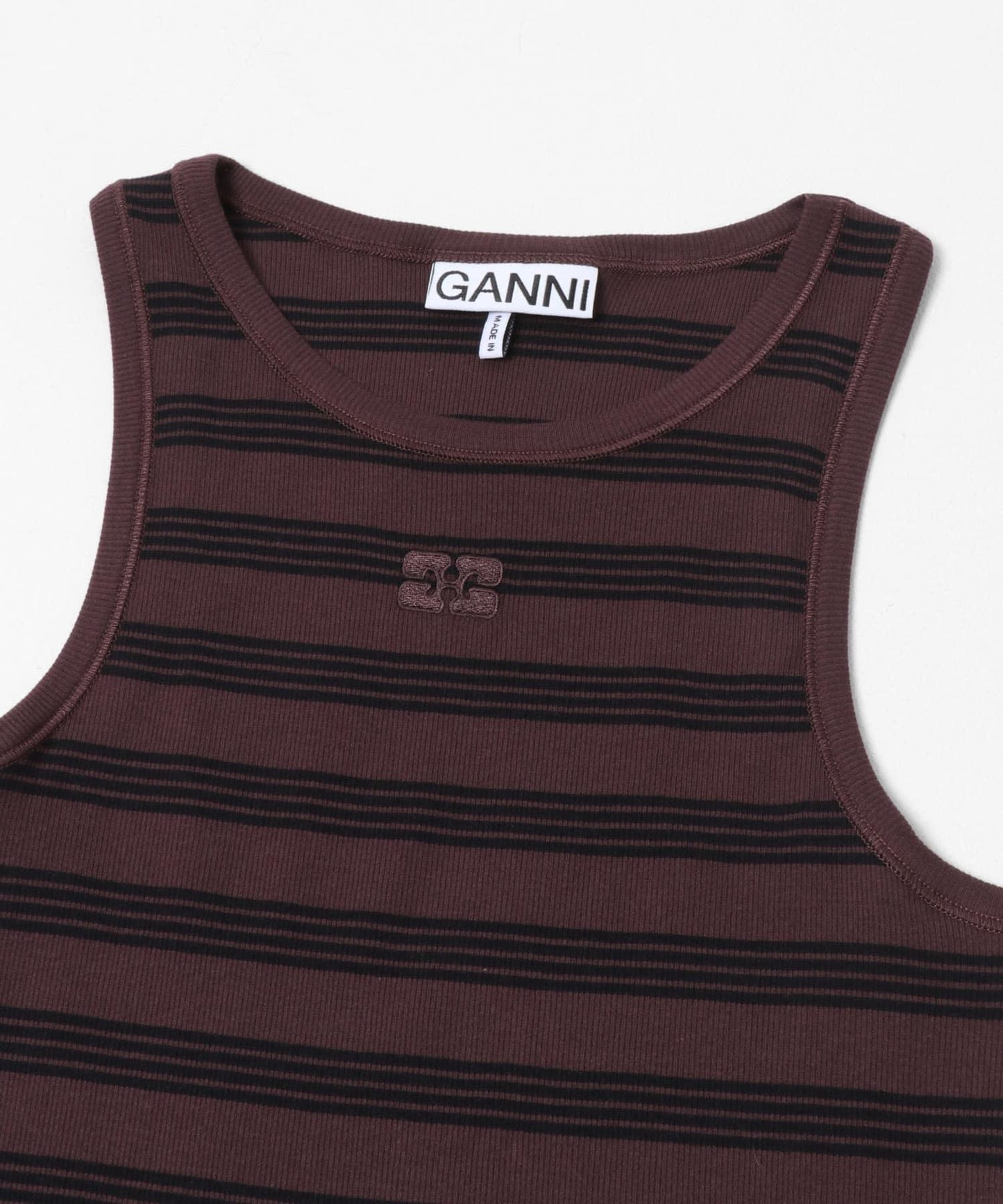 GANNI SOFT COTTON RIB TANK TOP 背心