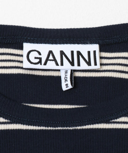 GANNI SOFT COTTON RIB TANK TOP 背心