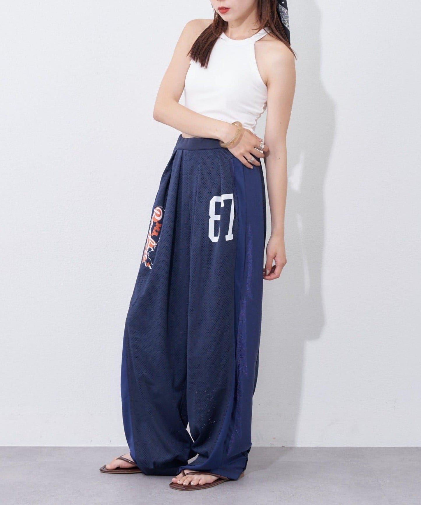 etsinta 網眼 彎刀版型 休閒褲