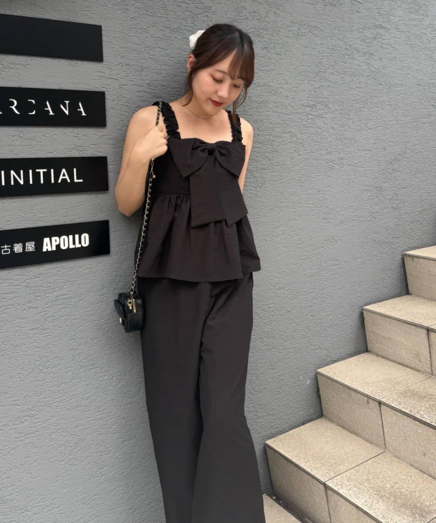 蝴蝶結揹帶風設計套裝