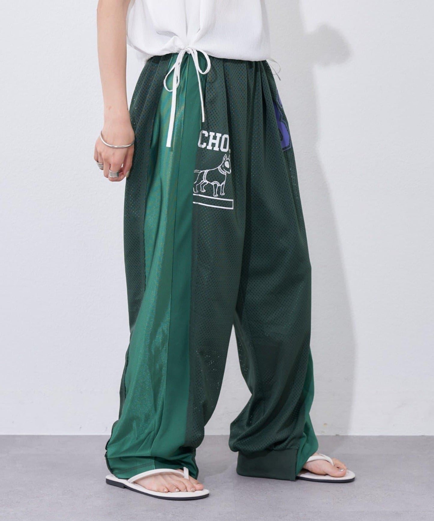 etsinta 網眼 彎刀版型 休閒褲