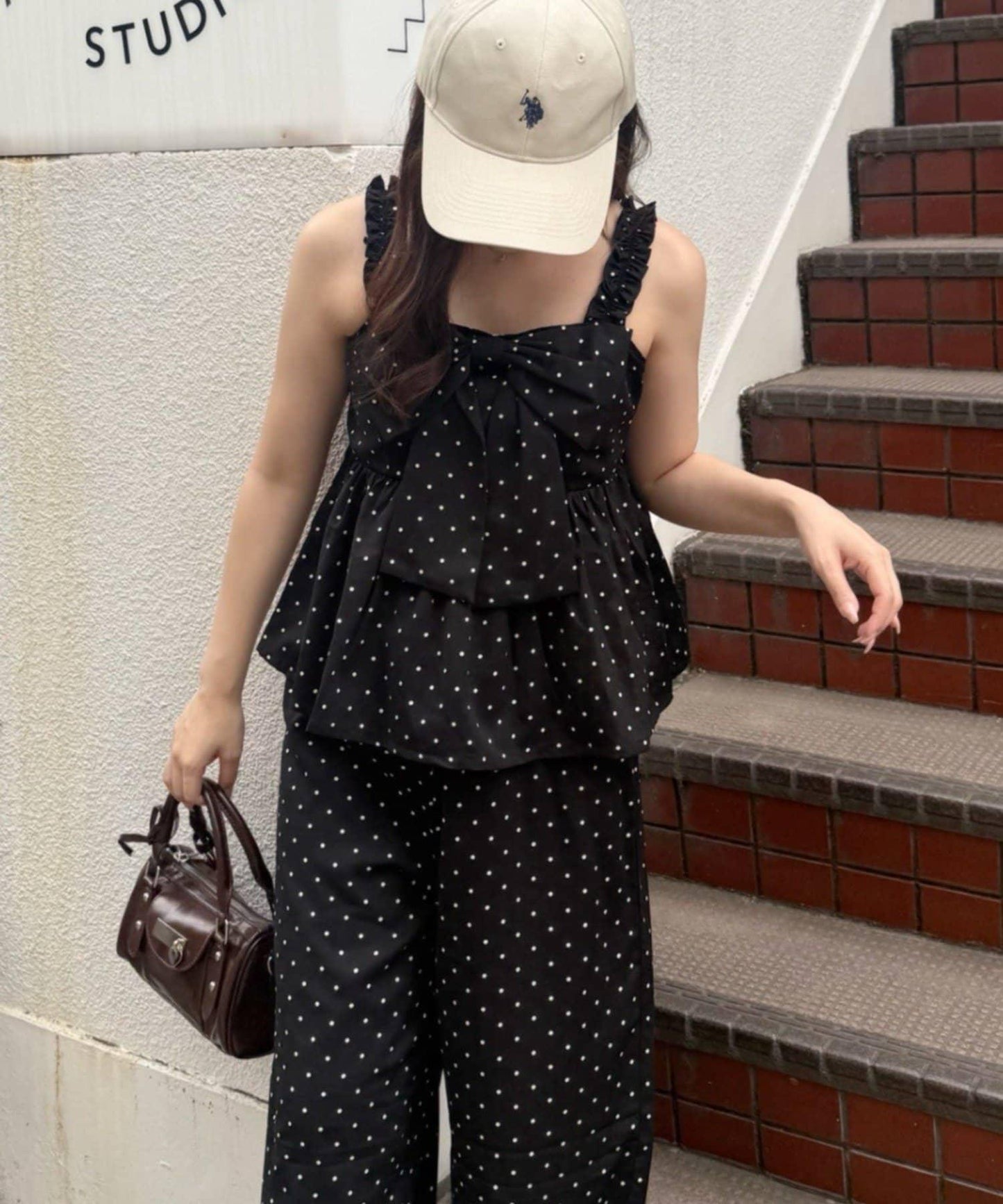 蝴蝶結揹帶風設計套裝
