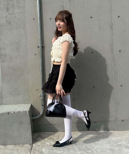 褶皺拼接設計襯衫
