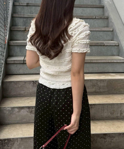 分層蕾絲大領設計 針織開衫