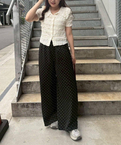 分層蕾絲大領設計 針織開衫