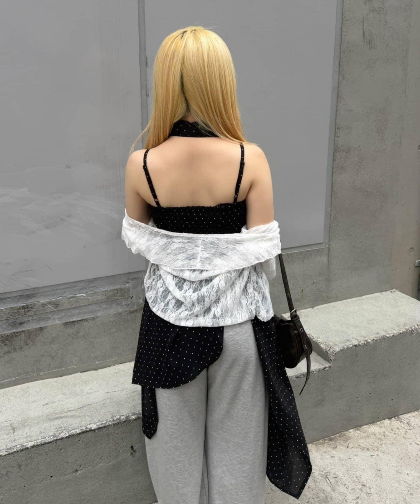 荷葉蕾絲 小披肩式 針織開衫