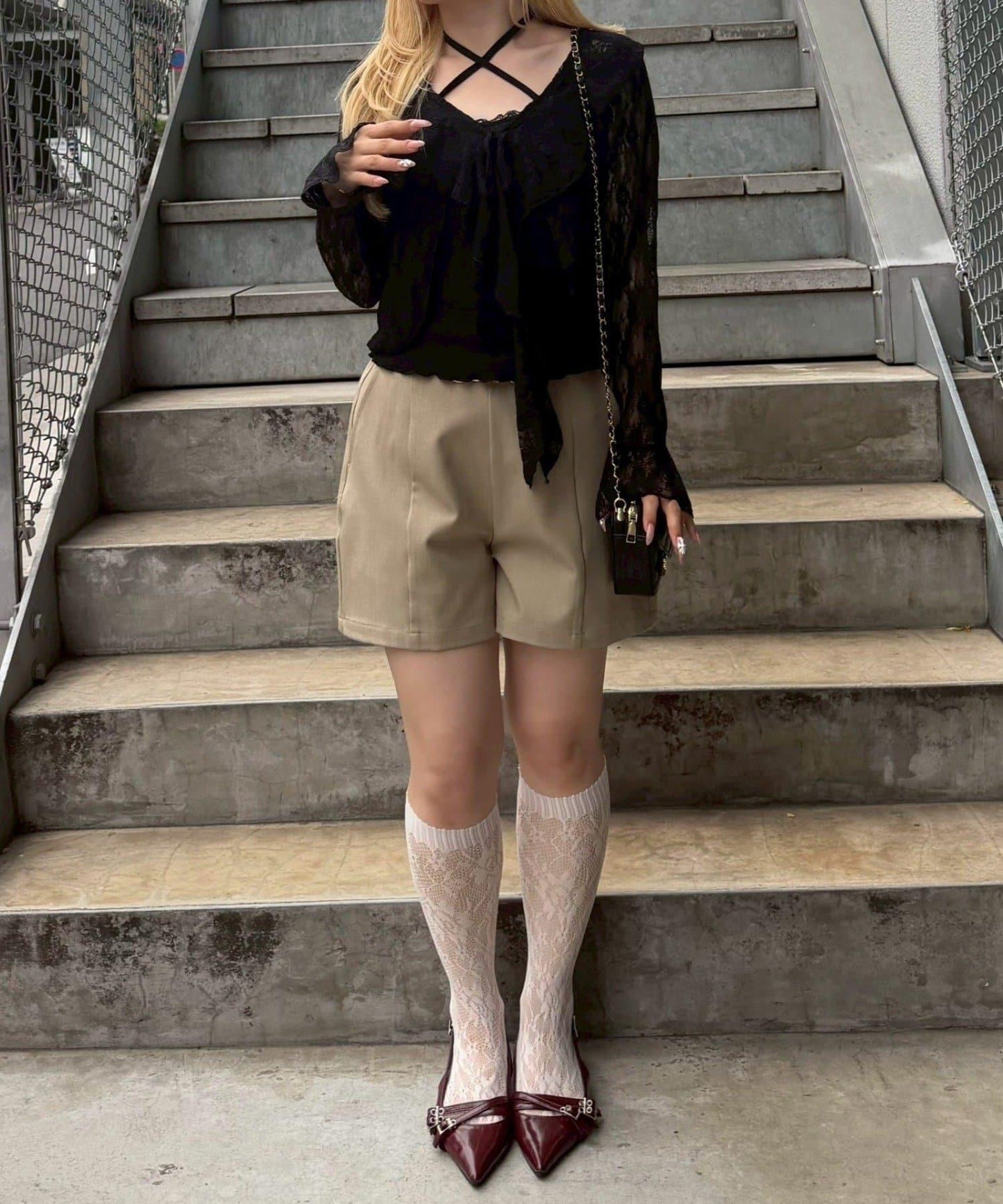 荷葉蕾絲 小披肩式 針織開衫