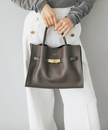 ヴィオラドーロ 意大利壓紋雙面真皮托特包 M
