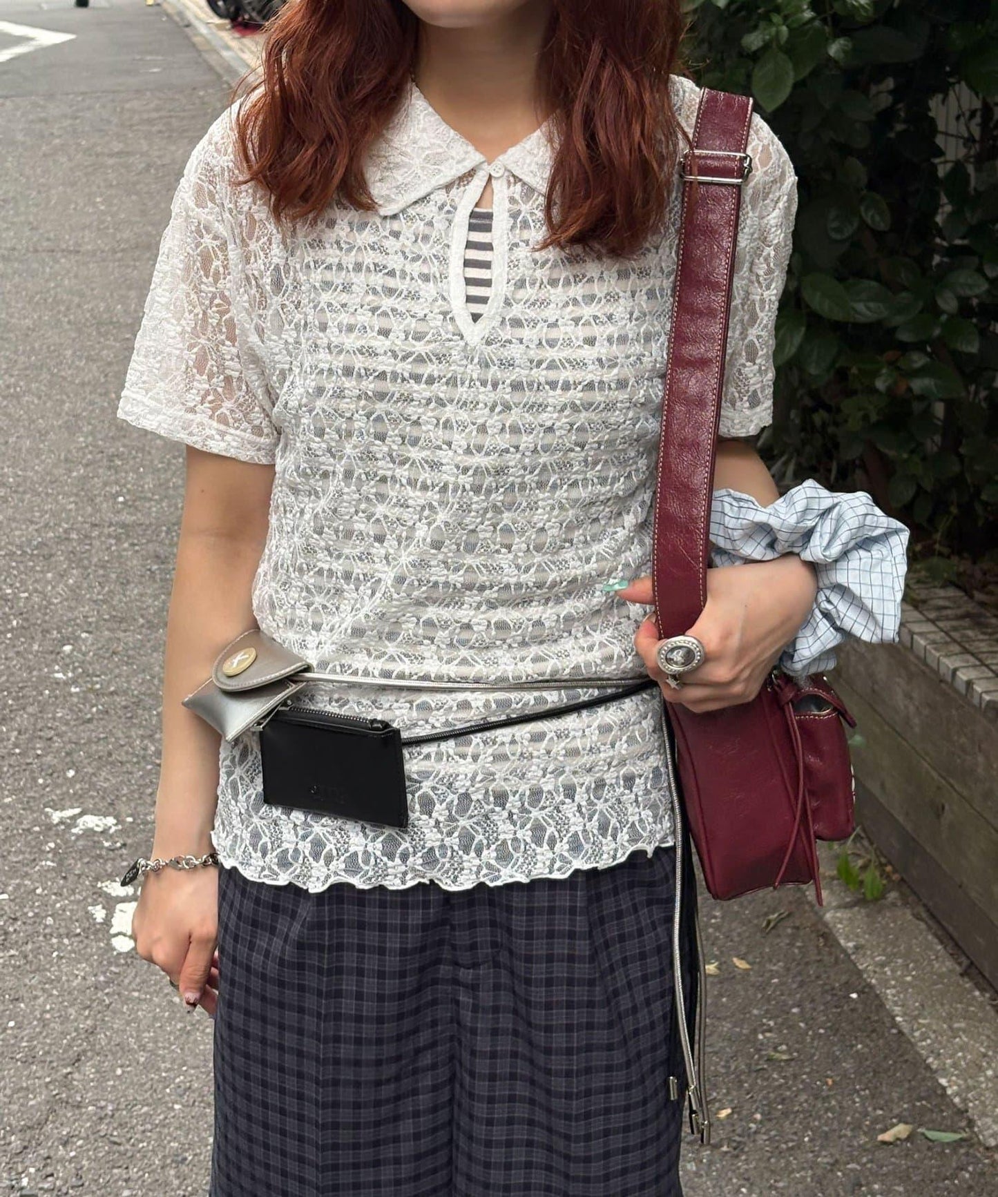 蕾絲Polo短袖上衣