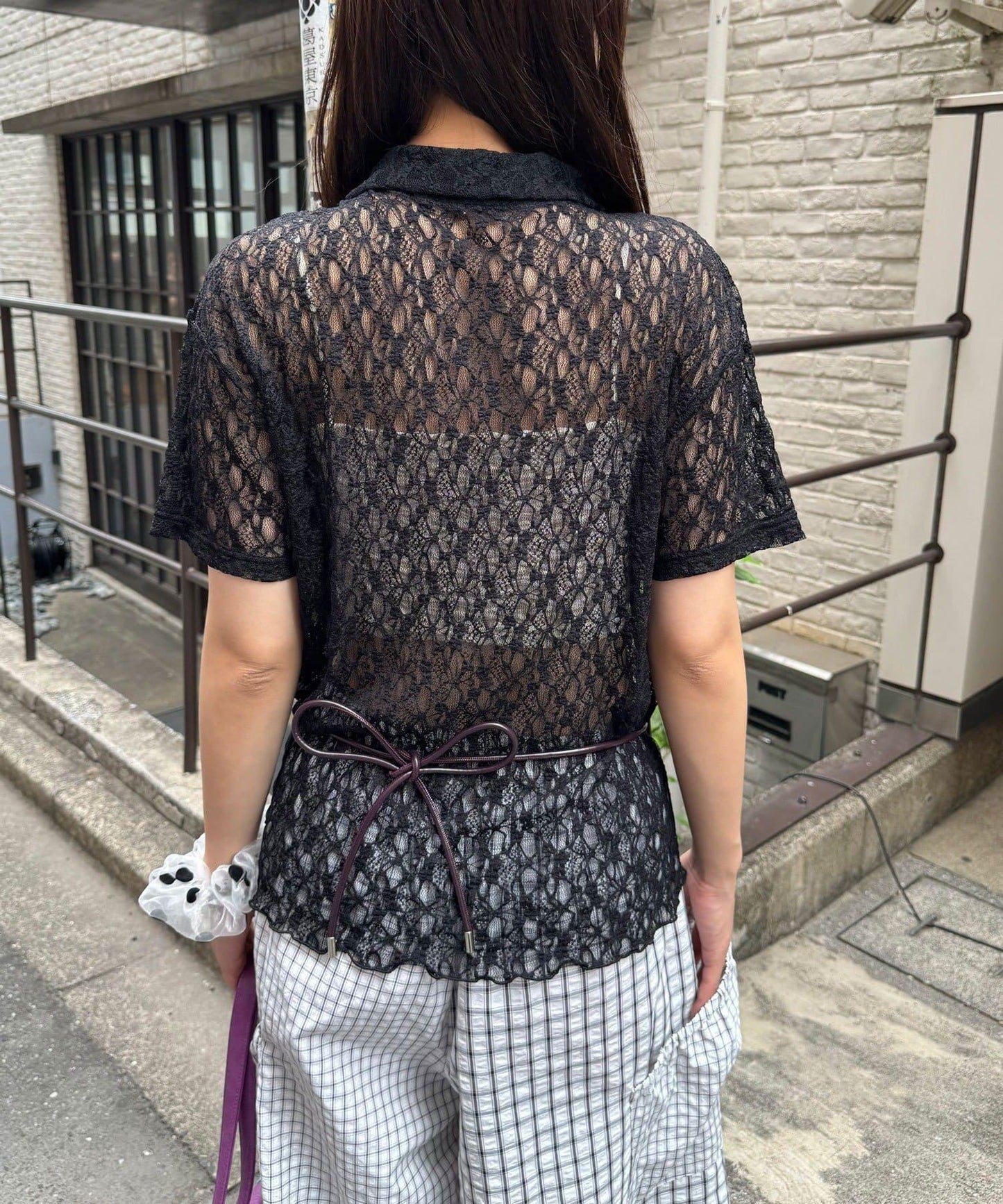 蕾絲Polo短袖上衣