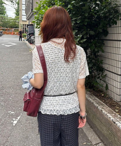 蕾絲Polo短袖上衣