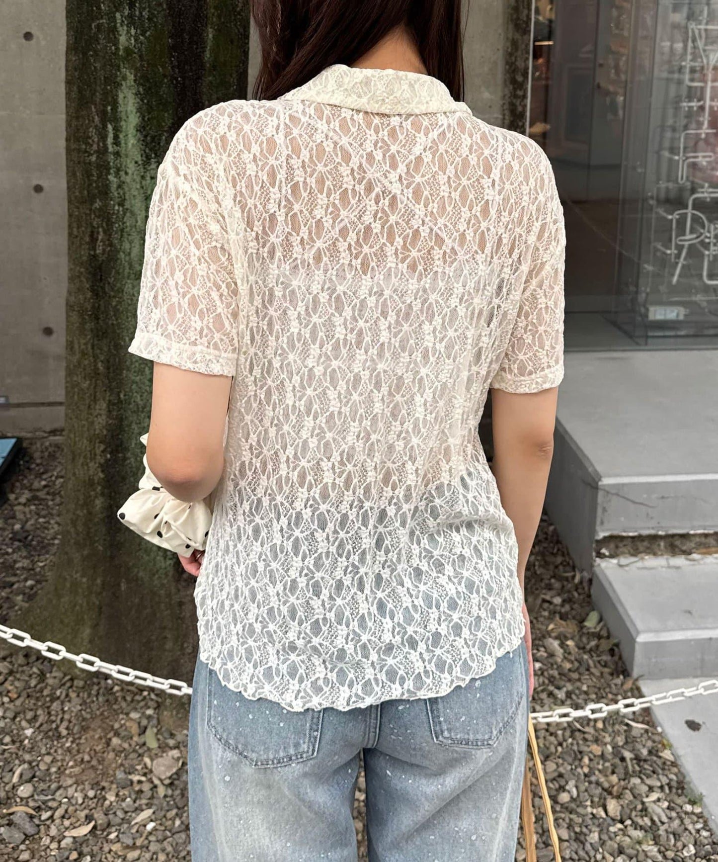 蕾絲Polo短袖上衣