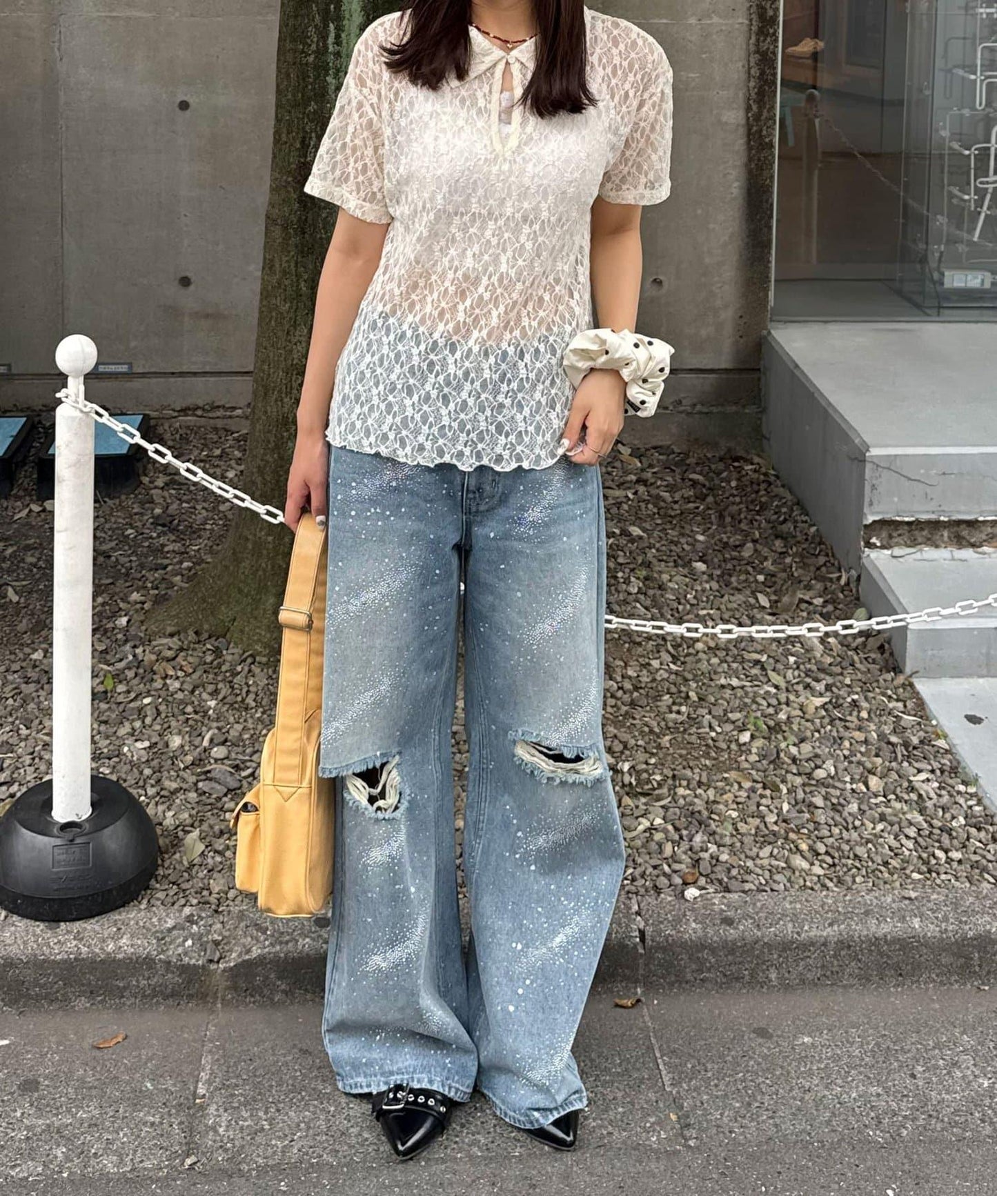 蕾絲Polo短袖上衣