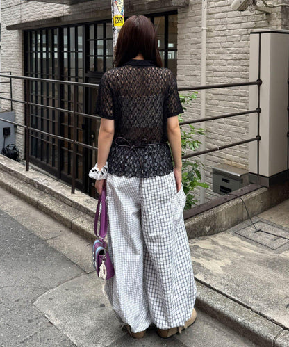 蕾絲Polo短袖上衣