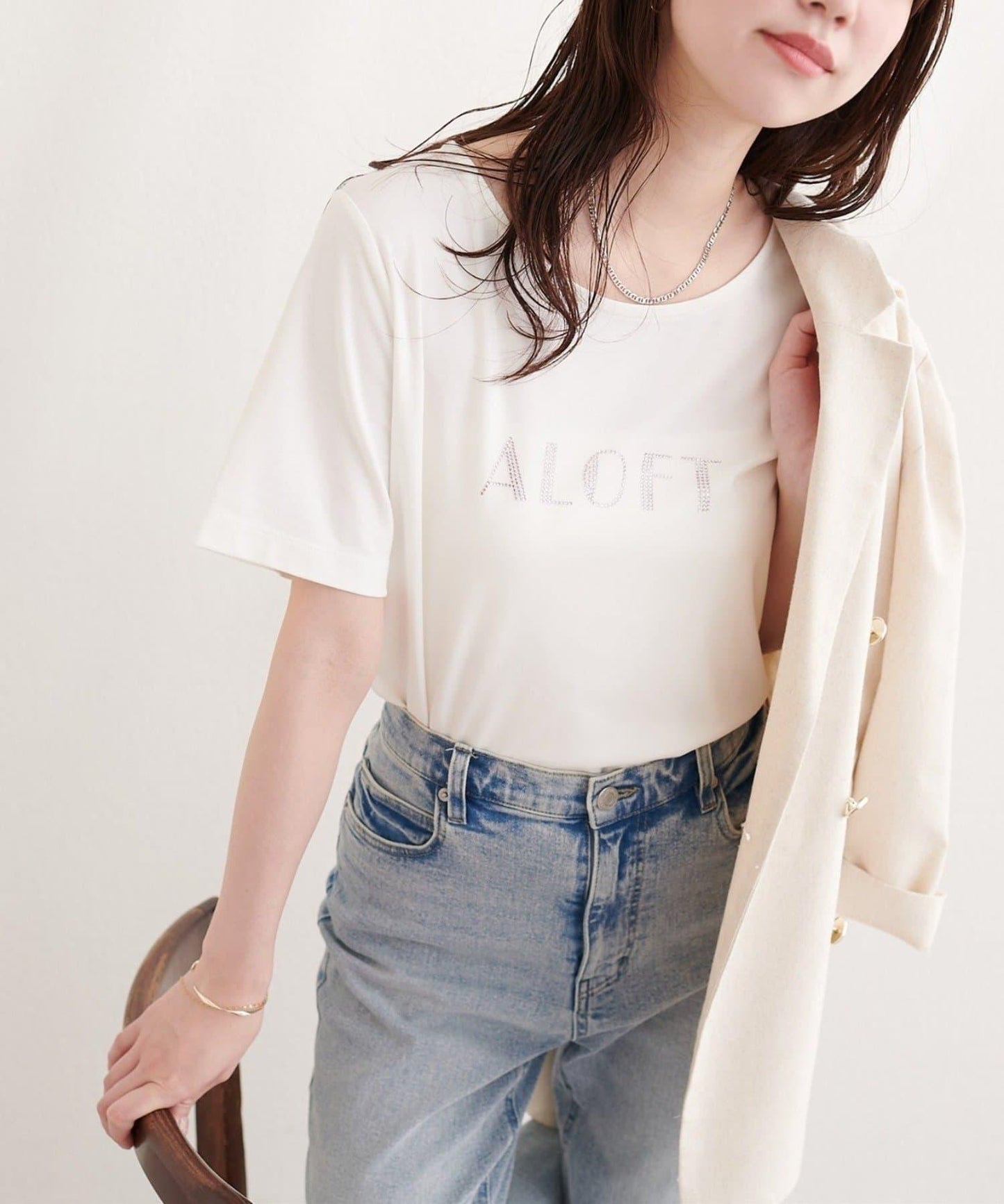 natural couture 水鑽Logo短袖T恤