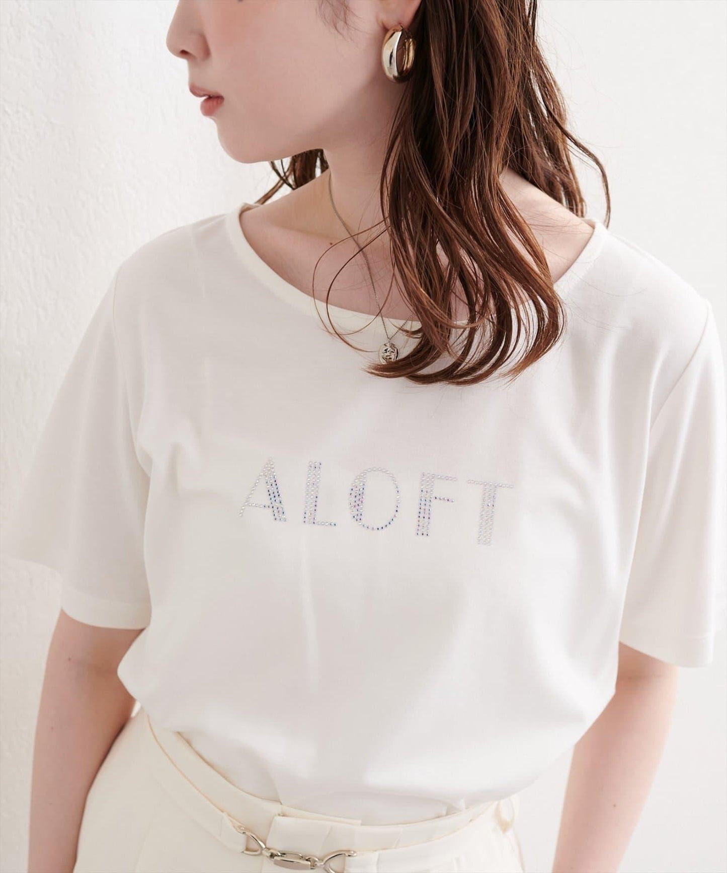 natural couture 水鑽Logo短袖T恤