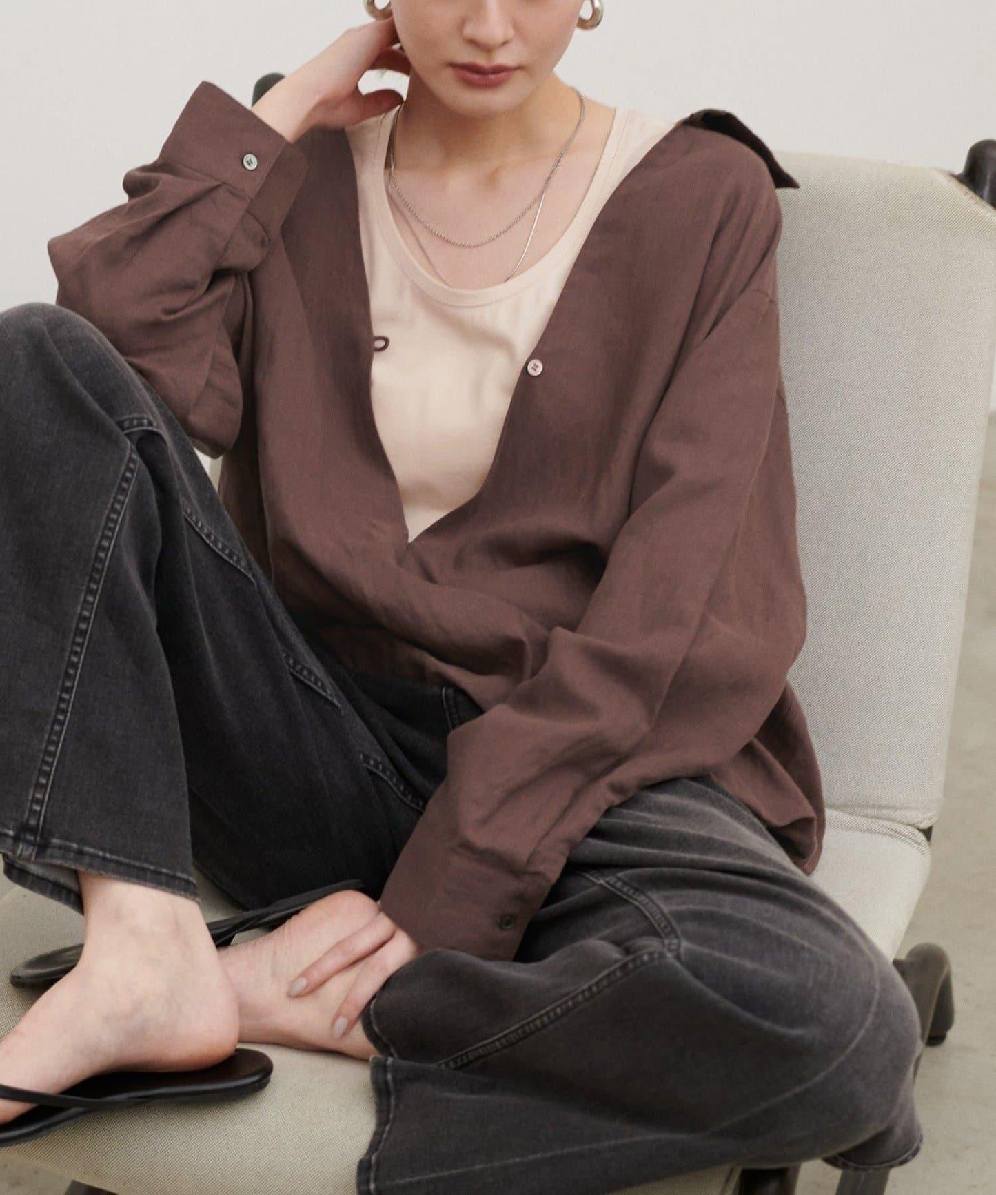 開領疊穿設計 女式襯衫
